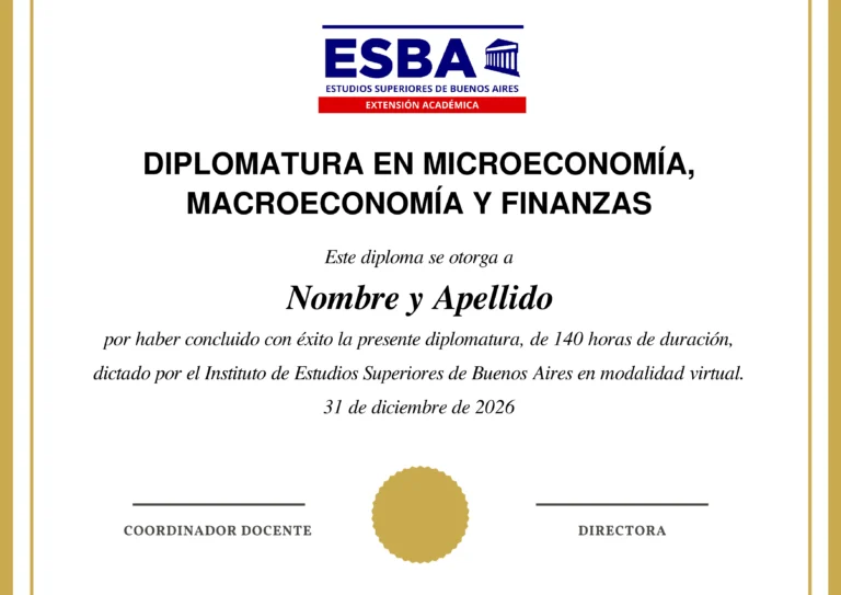 Certificado Diplomatura en Microeconomía, Macroeconomía y Finanzas