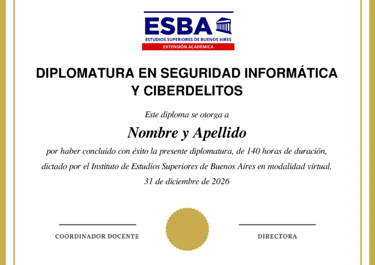 Certificado Diplomatura en Seguridad Informática y Ciberdelitos